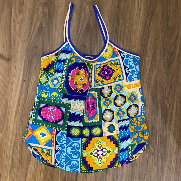 Trina Turk 100% silk printed multicolor tank size P - Picture 1 of 3